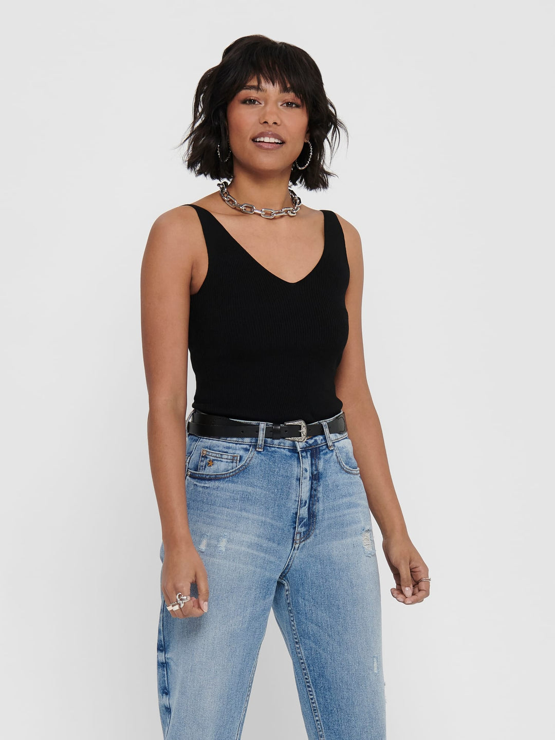Jacqueline de Yong Nanna zwart – dames singlet