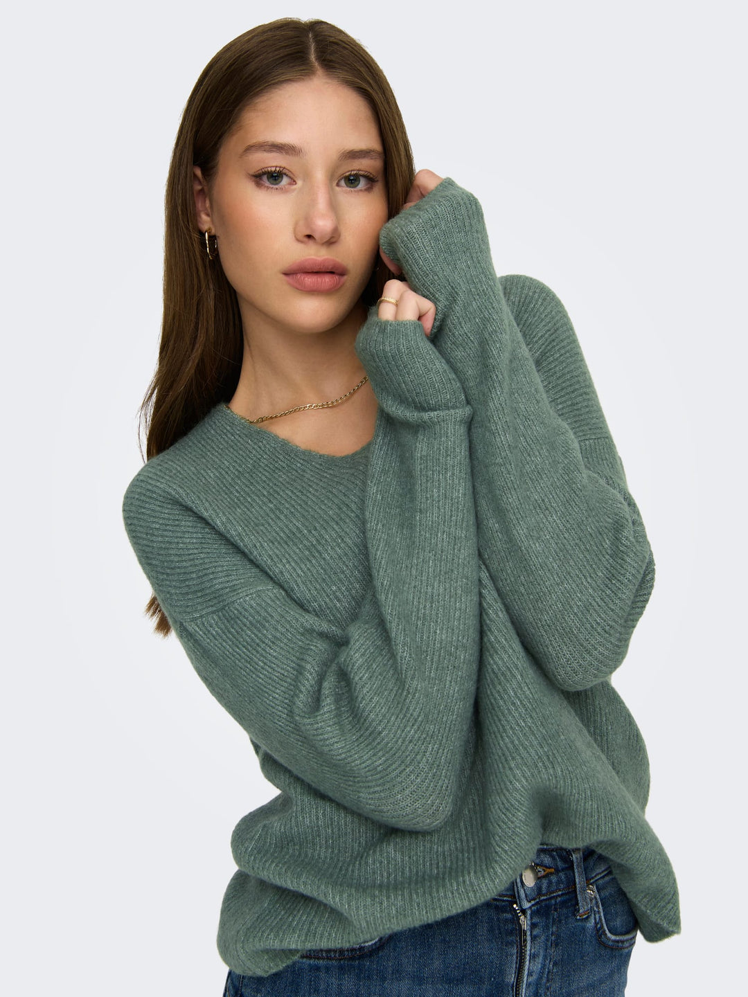 Only 15204588 Camilla trui dames olijf