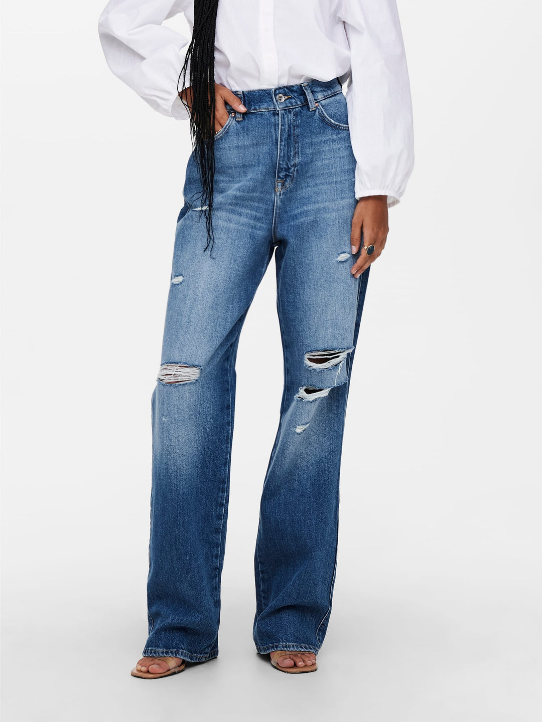 Only wide fit jeans blue denim – dames - L30