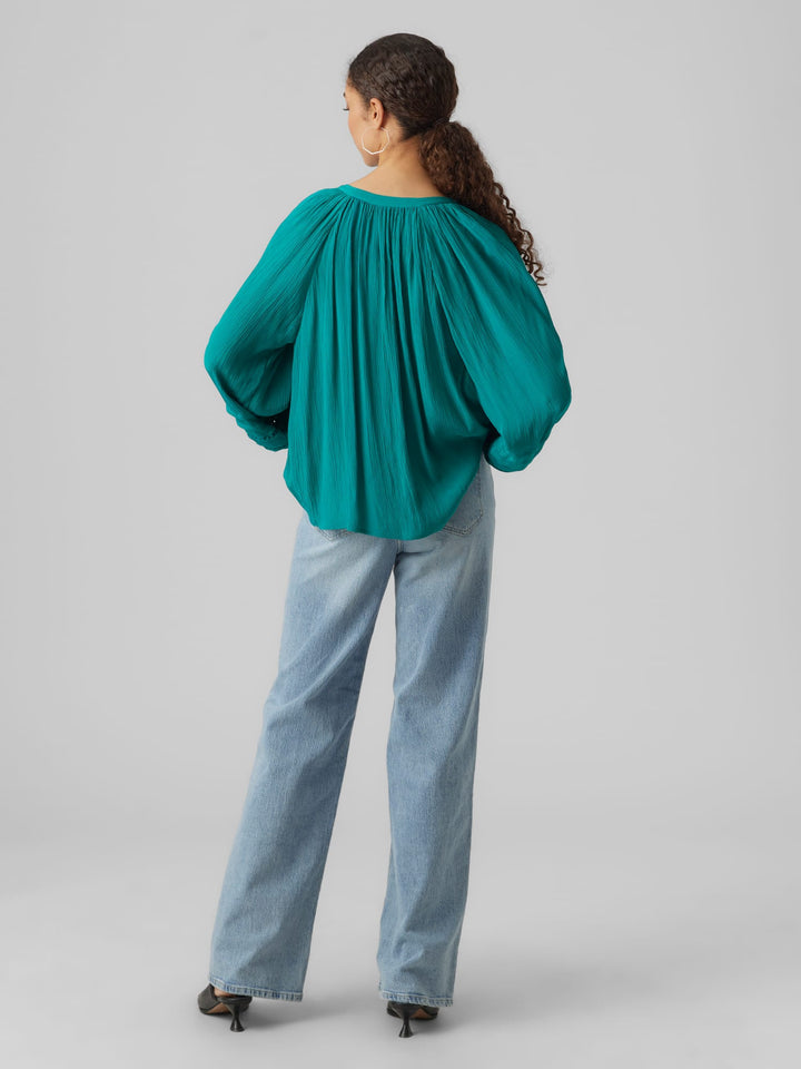 VERO MODA Citta blouse esmerald – dames top l/m