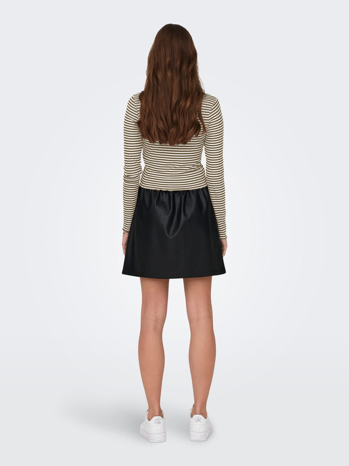 Only Newmaja cropped t-shirt – dames - Bruin Dessin