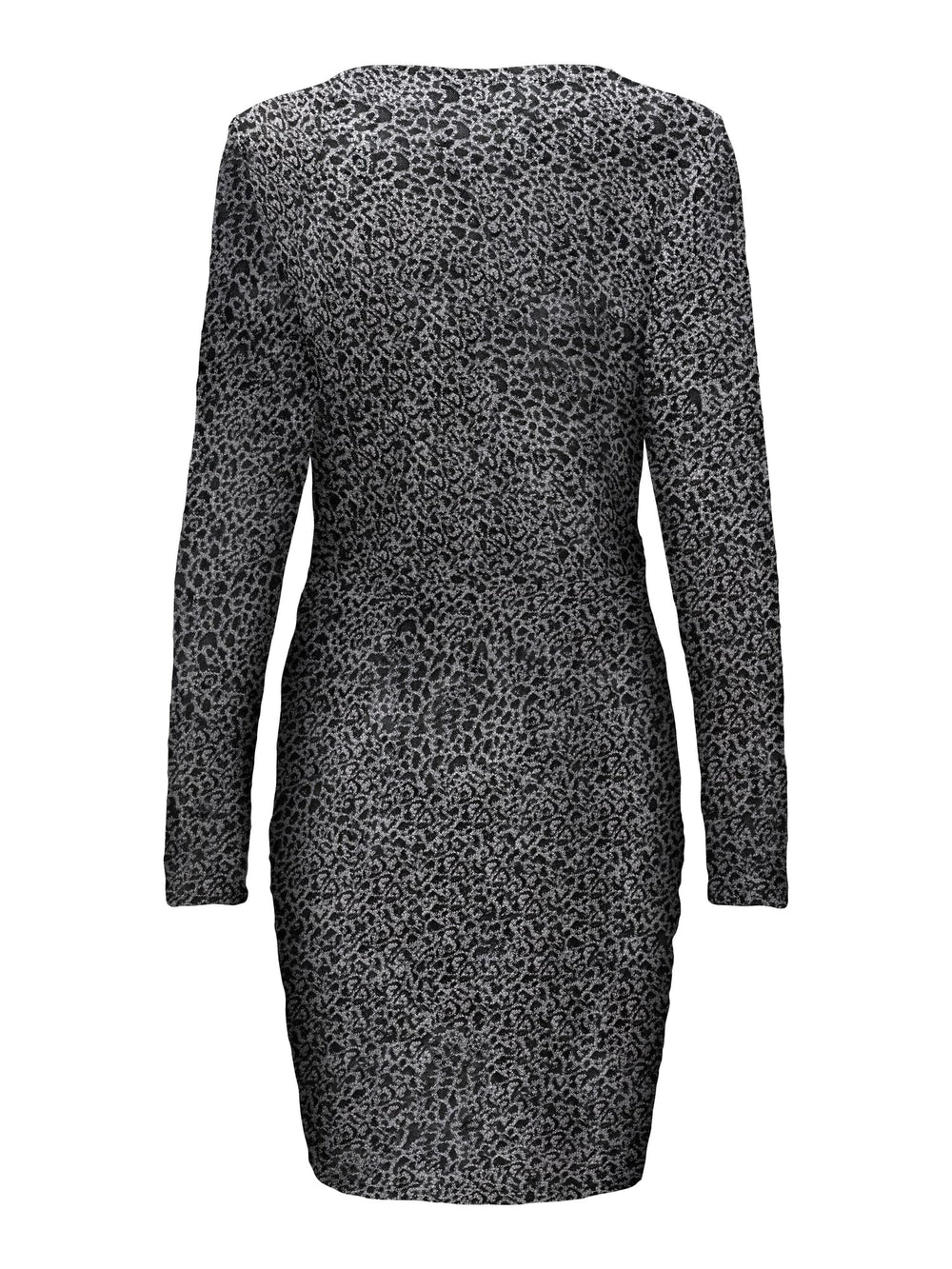Only ONLQUEEN L/S V-NECK GLITTER DRESS – damesjurk - Zilverkleurig