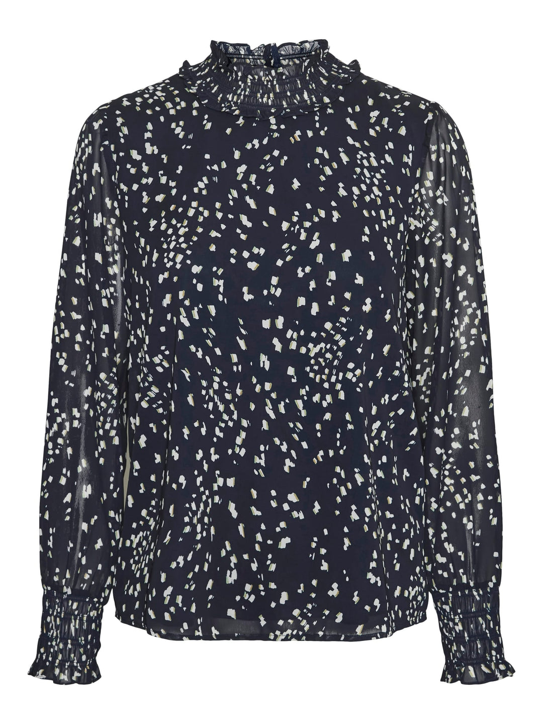 VERO MODA Holly smock top blauw dessin – dames