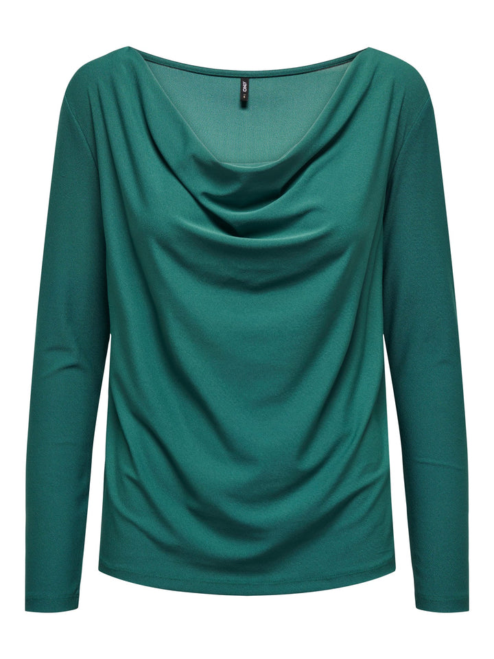 Only ONLNEW SANSA L/S WATERFALL TOP – dames top esmerald