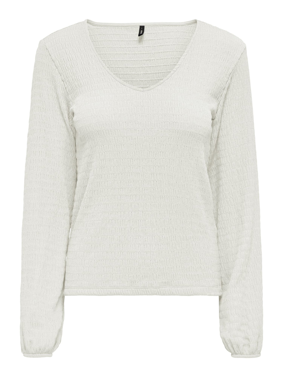 Only ONLMADELINA L/S V-Neck Top – dames - Off-white