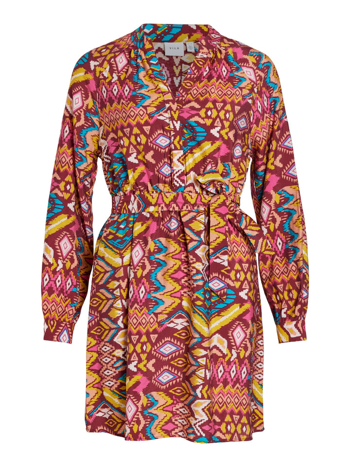 Vila Dogma blousejurk roze dessin – dames