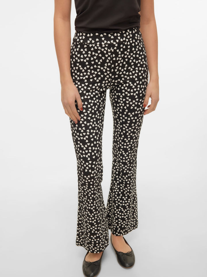 VERO MODA 10307409 kamma - lange broek dames - Zwart Dessin - L34