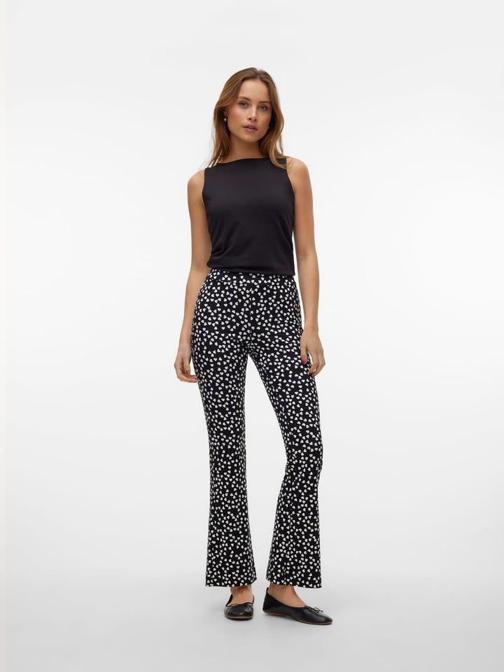VERO MODA 10307409 kamma - lange broek dames - Zwart Dessin - L34