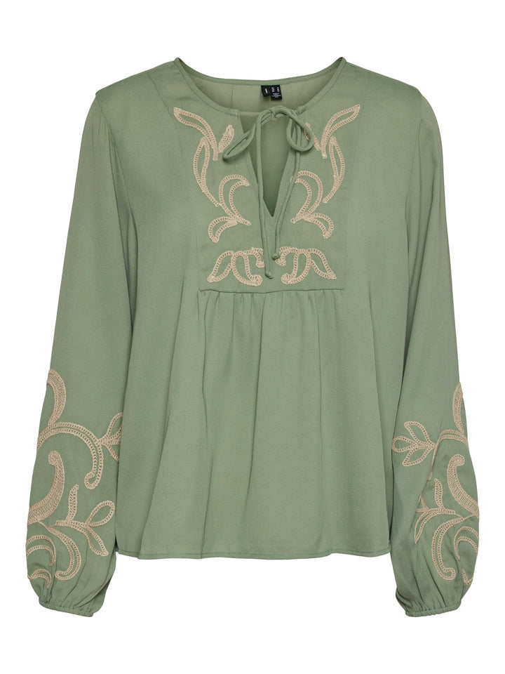 VERO MODA 10306639 Nora top l/m dames - olijf
