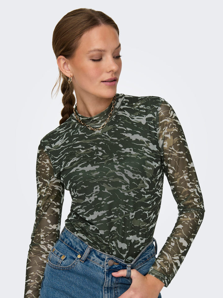 Only Erica top groen dessin – dames