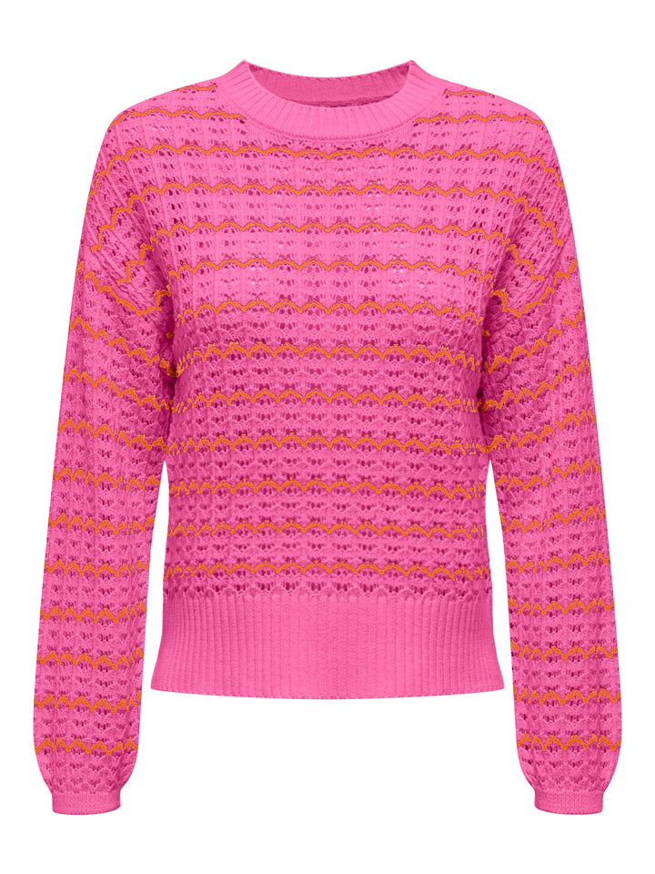 Only Asa gebreide pullover roze dessin – dames
