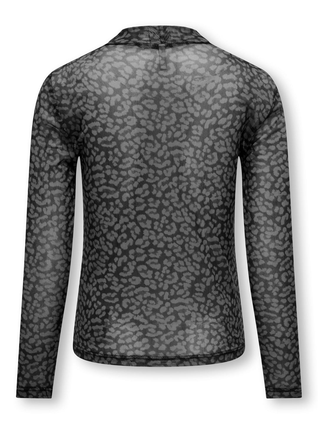 Kids Only KOGERICA LIFE L/S HIGH NECK TOP JRS – meisjes t-shirt - Zwart Dessin