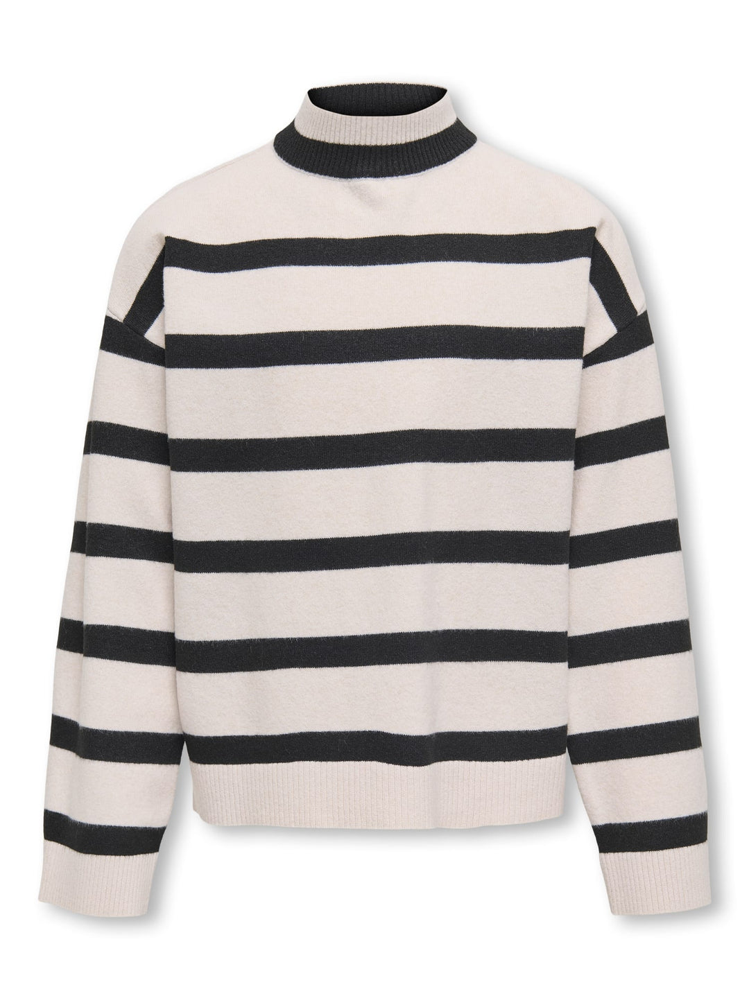 Kids Only KOGAMA LS STRIPE LOOSE HIGHNECK KNT – meisjes trui - Zand Dessin
