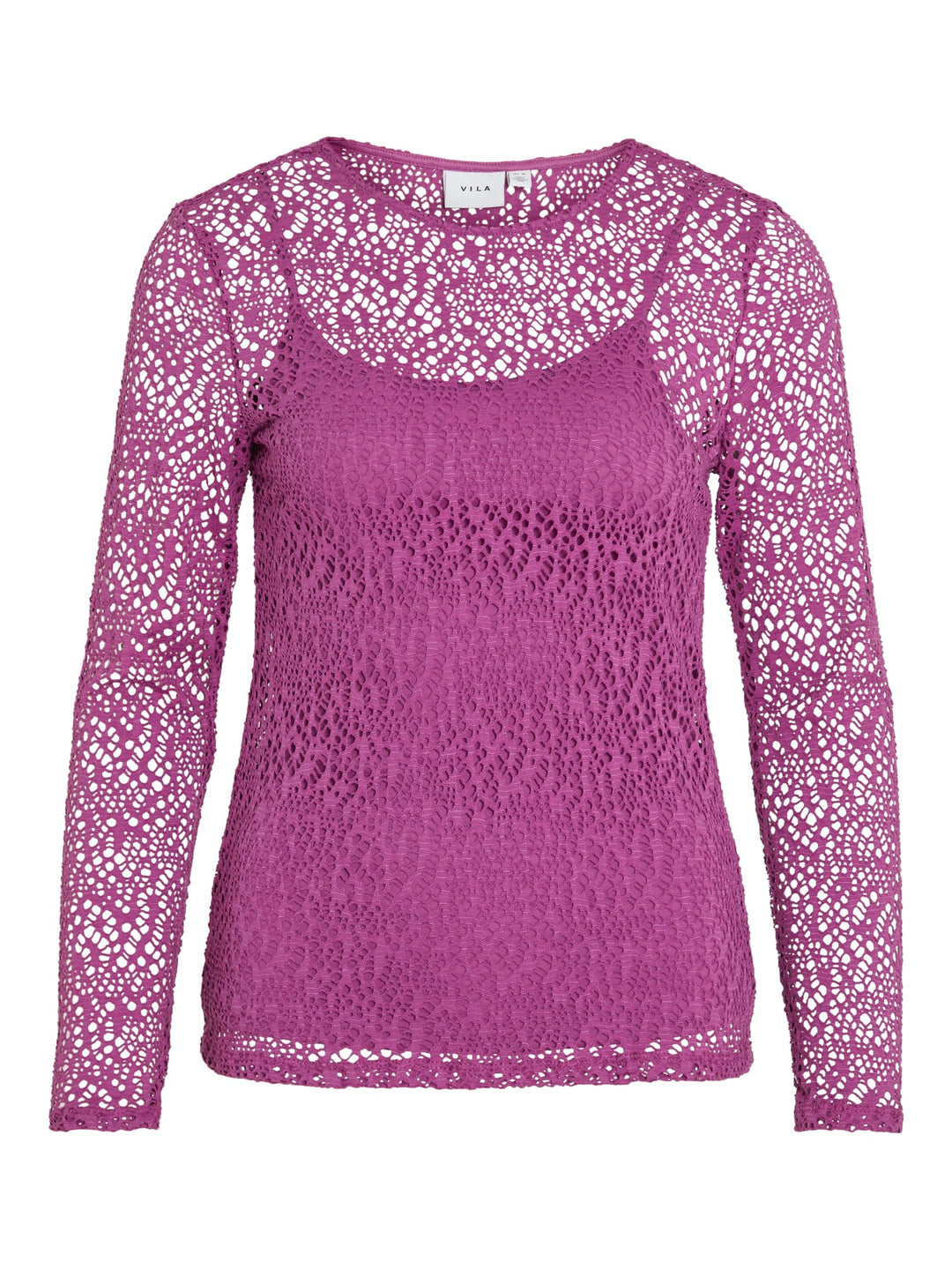 Vila VICARSA L/S LACE TOP paars – dames top