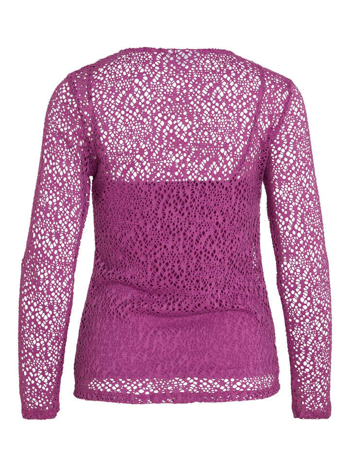 Vila VICARSA L/S LACE TOP paars – dames top