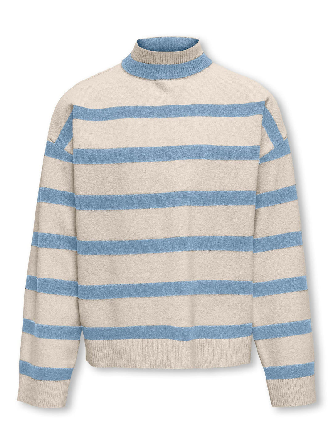 Kids Only KOGAMA LS STRIPE LOOSE HIGHNECK KNT – meisjes trui - Zand Dessin