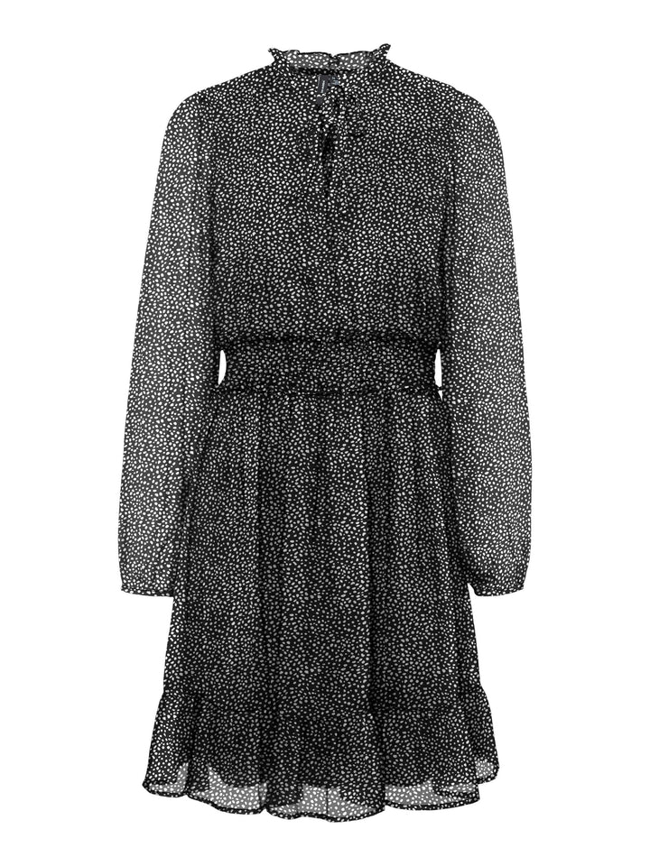 VERO MODA 10297968 Holly – korte jurk dames - Zwart Dessin