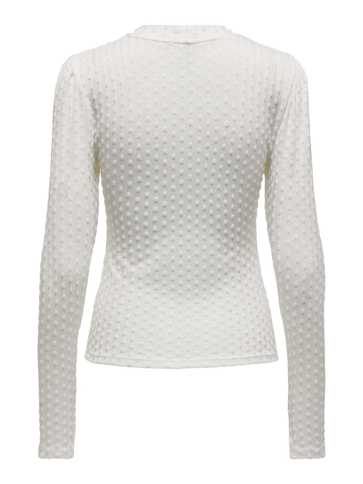Only ONLMADDY L/S PUFF TOP CC JRS – dames t-shirt - Off-white