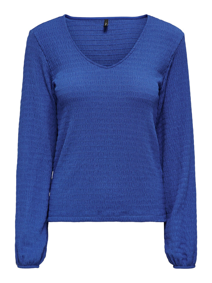 Only Madelina top – dames V-hals blauw