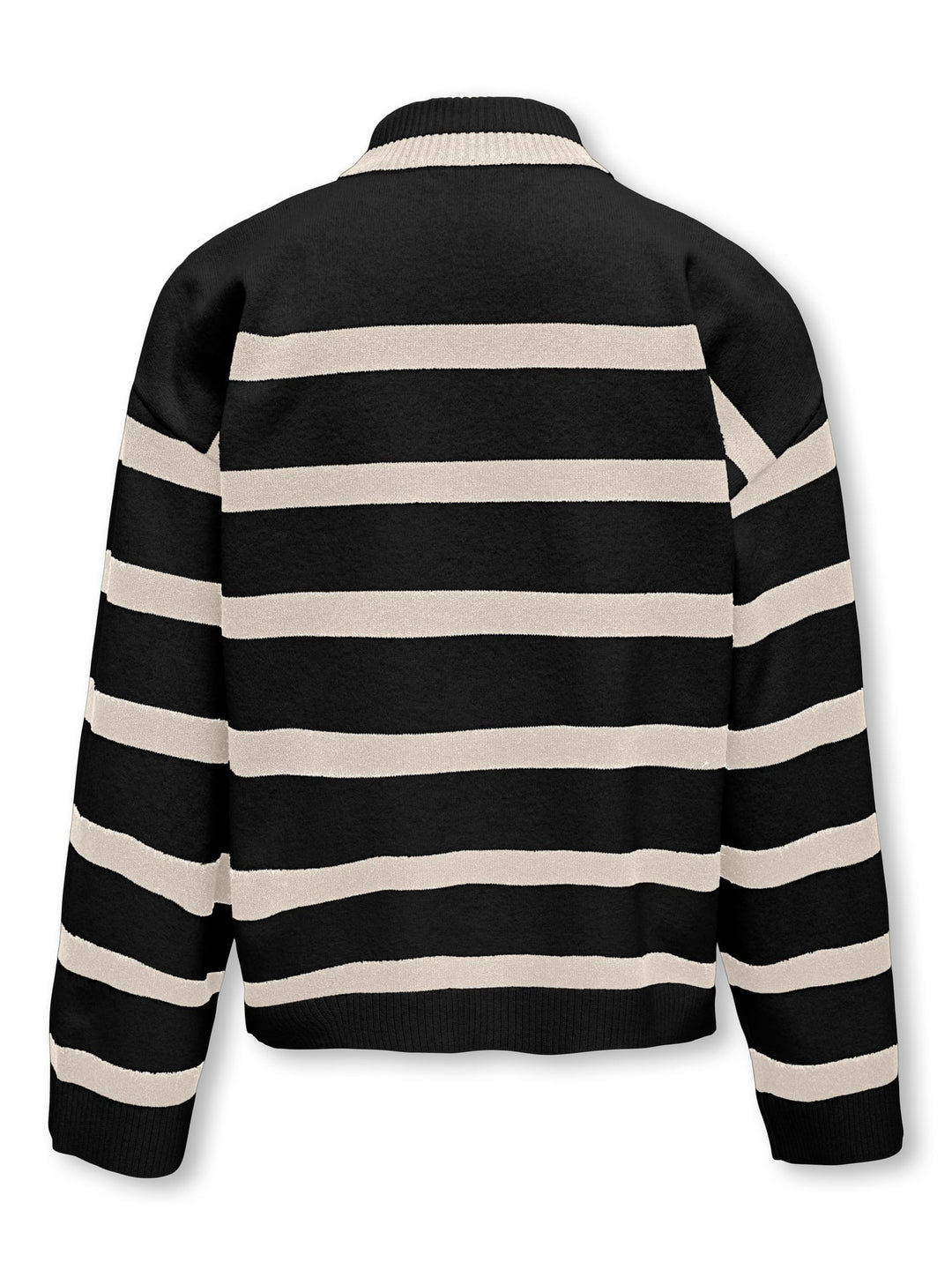 Kids Only KOGAMA LS STRIPE LOOSE HIGHNECK KNT – trui meisjes - Zwart Dessin