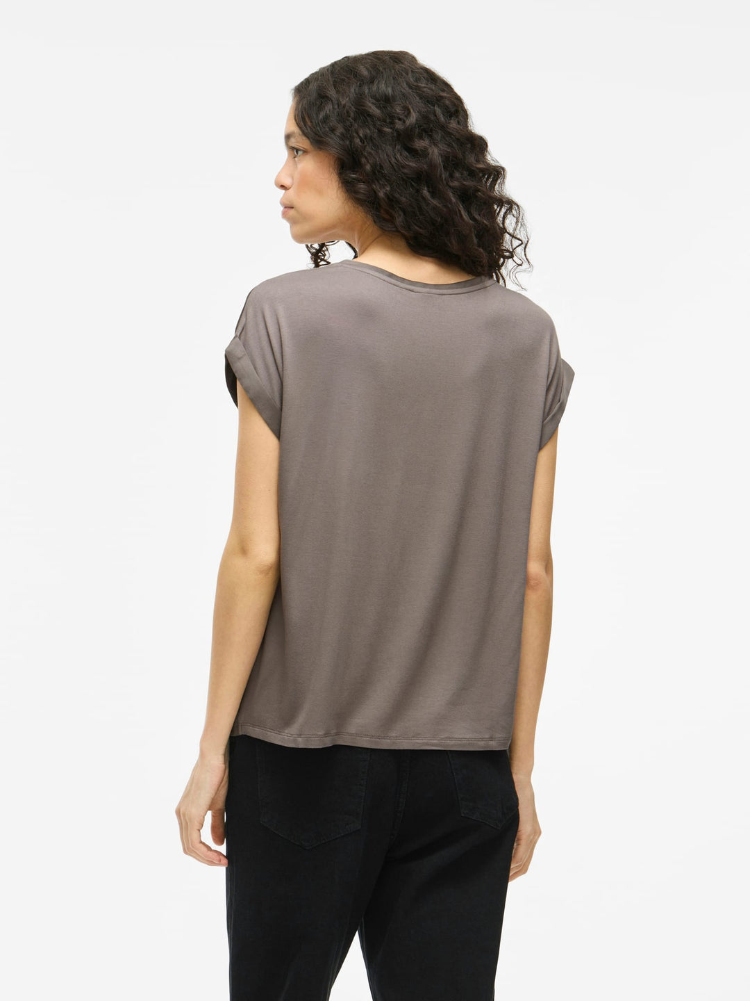 Vila 14059563 Elette top k/m taupe