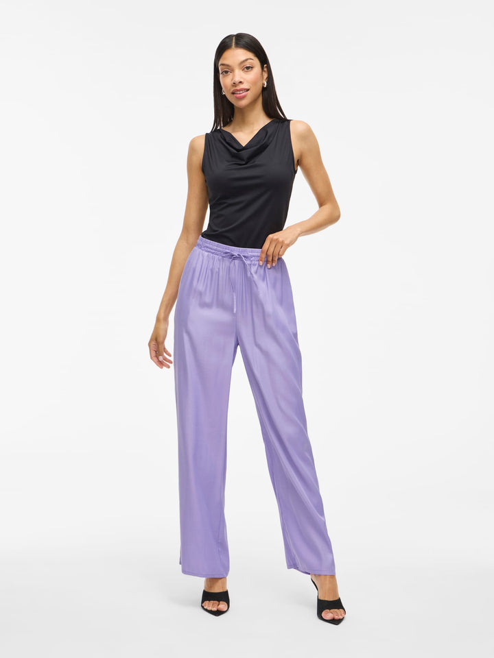 Vila 14100323 bolis lange broek dames paars
