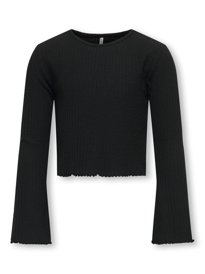 Kids Only Kognella L/S Flared Sleeve Top Zwart – meisjes