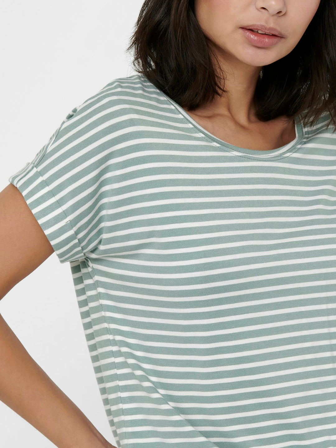Only ONLMOSTER STRIPE T-shirt groen dessin – dames