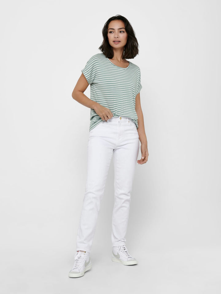 Only ONLMOSTER STRIPE T-shirt groen dessin – dames