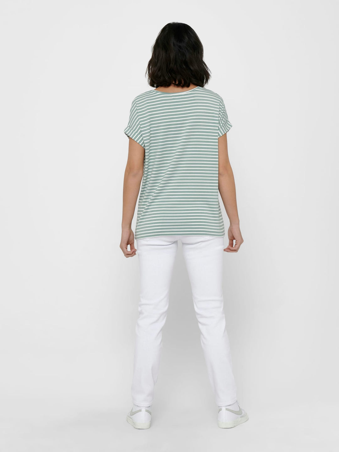 Only ONLMOSTER STRIPE T-shirt groen dessin – dames