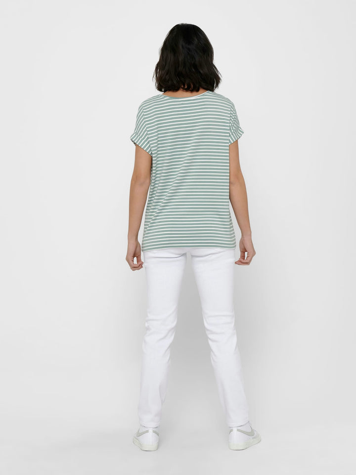 Only ONLMOSTER STRIPE T-shirt groen dessin – dames