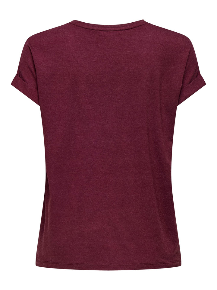 Only ONLMOSTER S/S O-NECK TOP NOOS JRS – dames t-shirt - Bordeaux