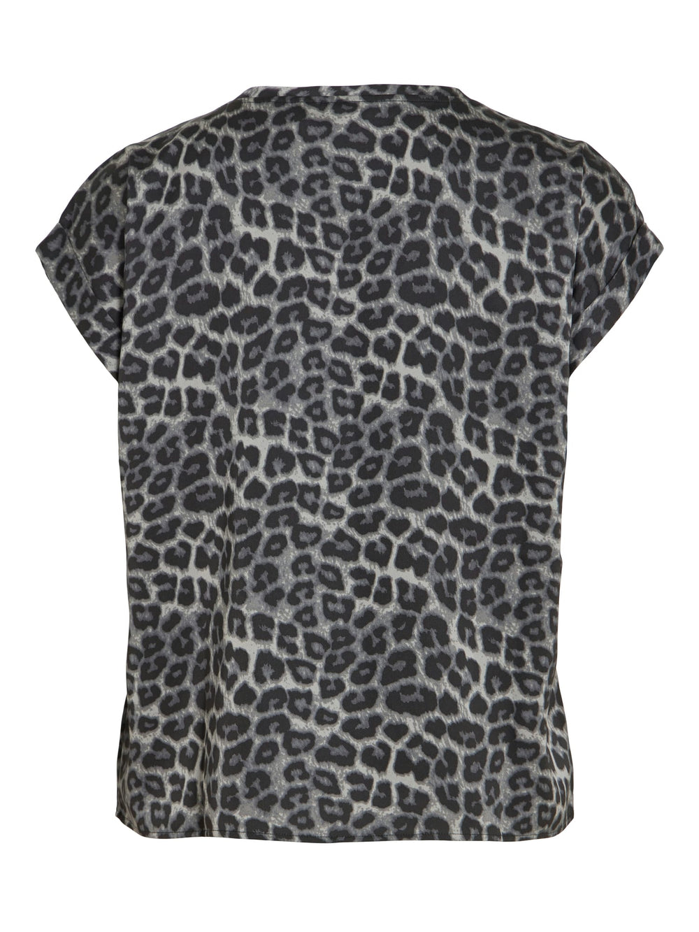 Vila 14109246 ellette t-shirt k/m dames grijs dessin