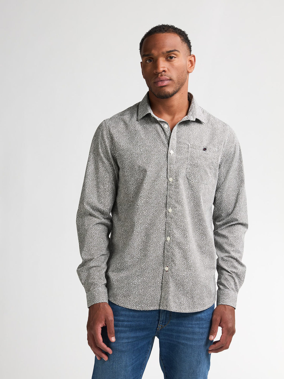 Petrol men M-3050-SIL409 overhemd l/m – heren - Groen Dessin