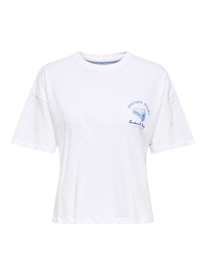 Only t-shirt k/m dames off-white – ONLBONE S/S DINING TO BOX JRS