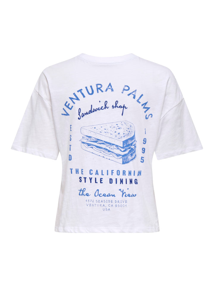 Only t-shirt k/m dames off-white – ONLBONE S/S DINING TO BOX JRS