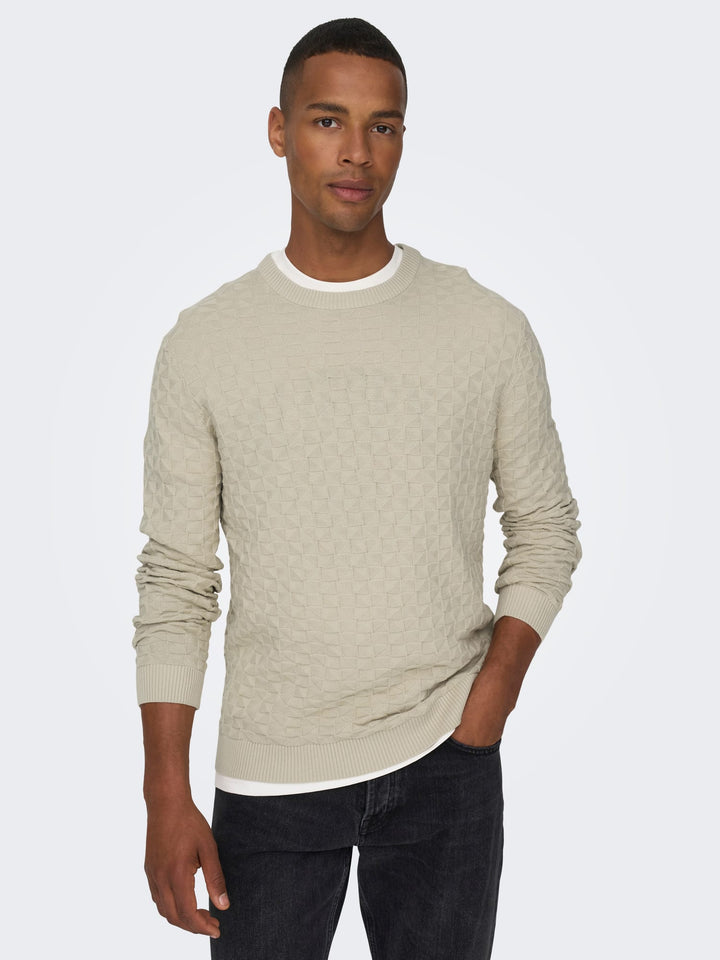 ONLY & SONS Kalle trui beige – heren