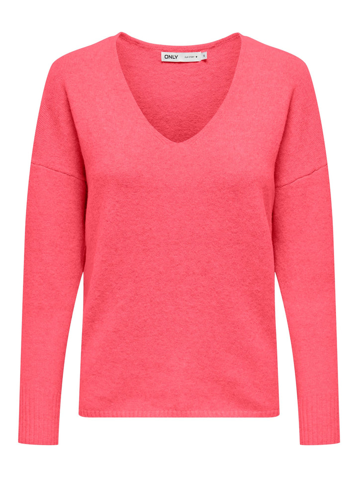 Only 15224360 Rica trui dames koraal rood