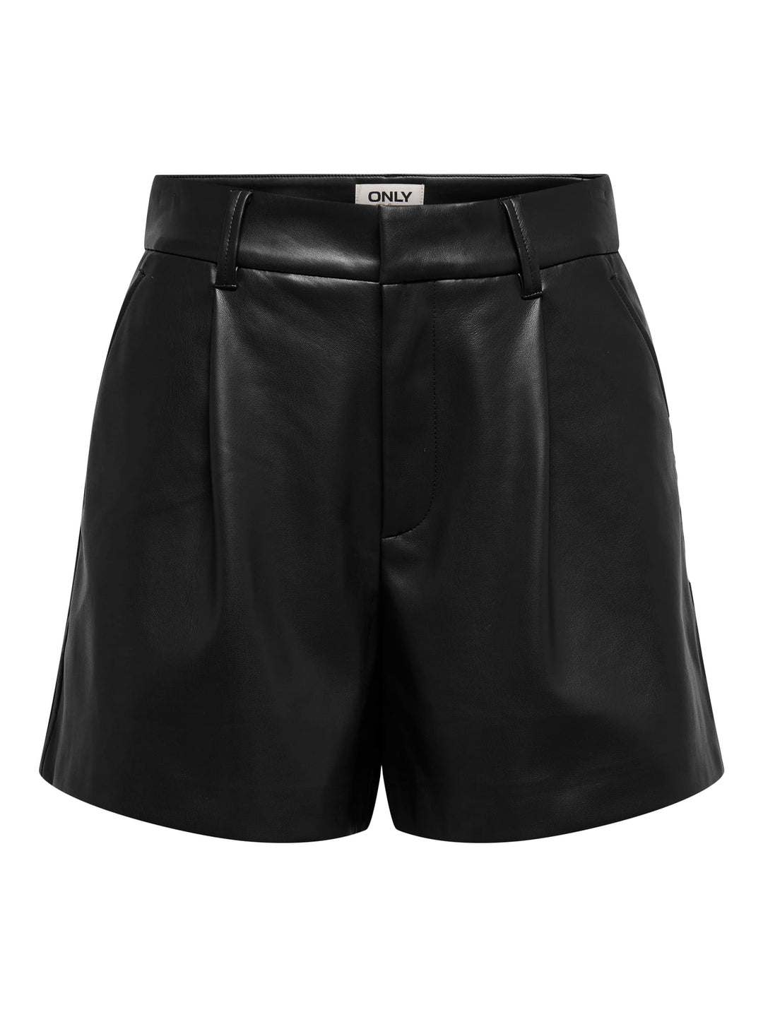 Only 15351265 Smooth short (imitatie) leer zwart – dames