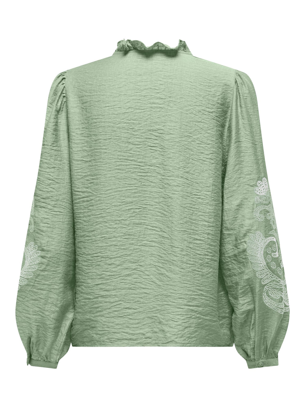 Only ONLNEW MALOU L/S EMB TOP mint – dames top