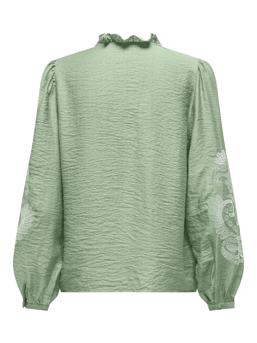Only ONLNEW MALOU L/S EMB TOP mint – dames top