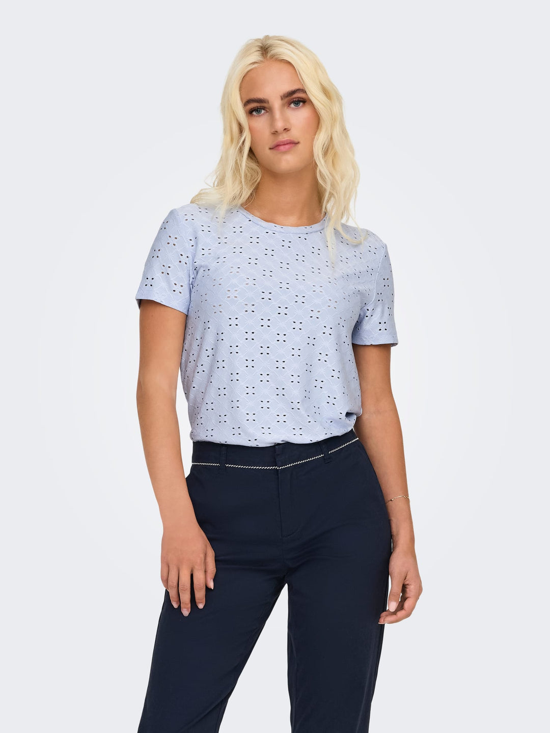 Jacqueline de Yong Cathinka lichtblauw T-shirt dames
