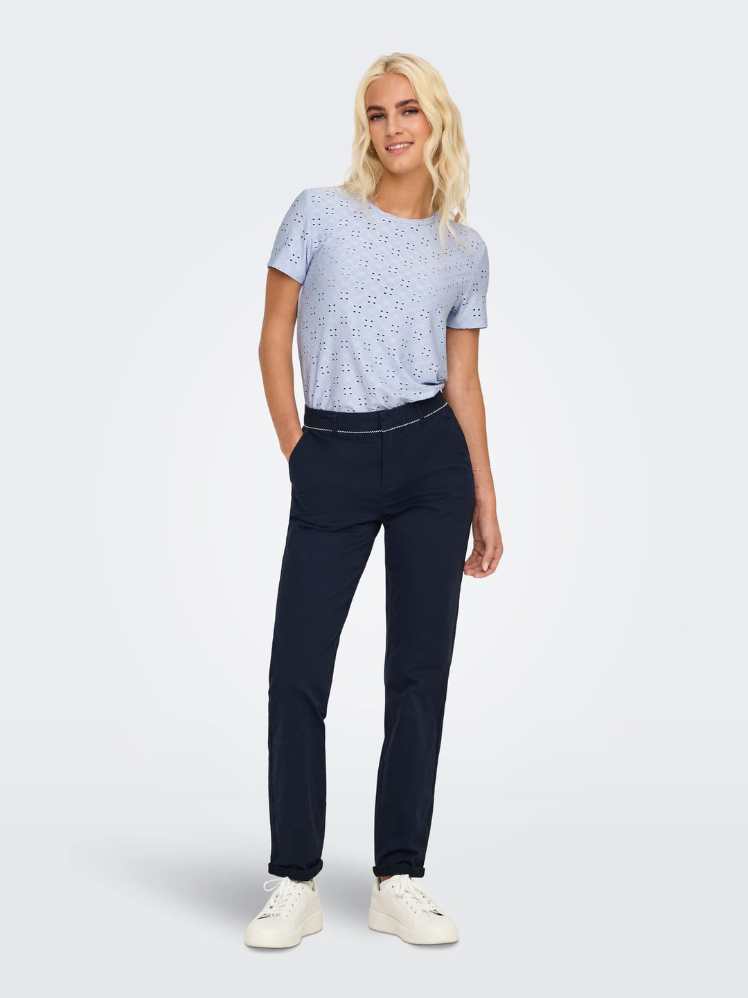 Jacqueline de Yong Cathinka lichtblauw T-shirt dames