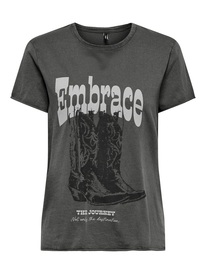 Only 15215721 Lucy t-shirt k/m dames – steel