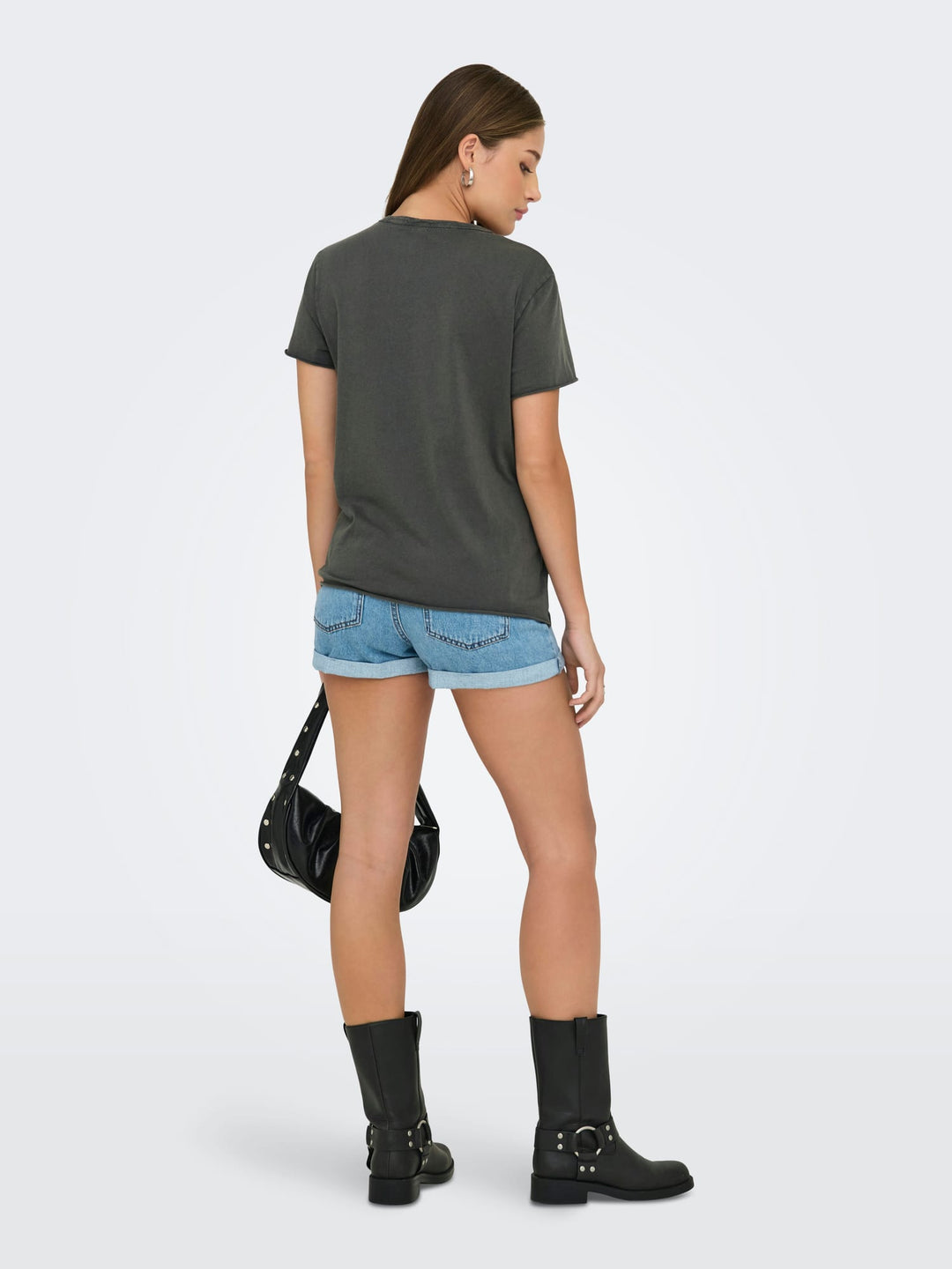 Only 15215721 Lucy t-shirt k/m dames – steel