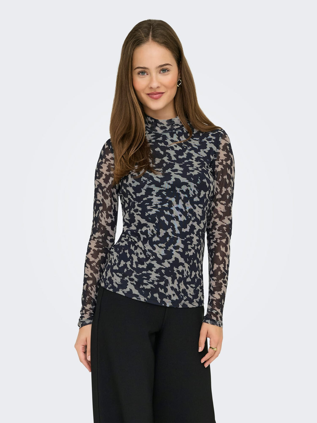 Only 15141298 Erica top l/m dames – grijs dessin