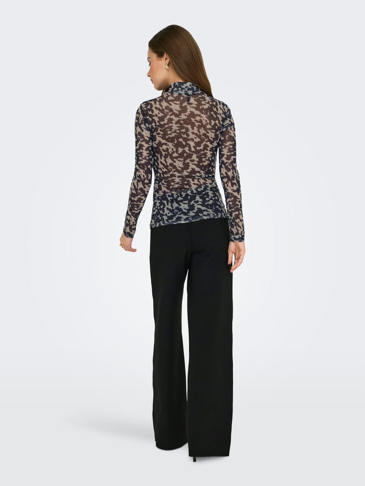 Only 15141298 Erica top l/m dames – grijs dessin