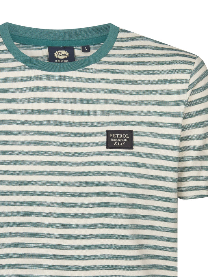 Petrol men M-1060-TSR674 t-shirt groen dessin – heren