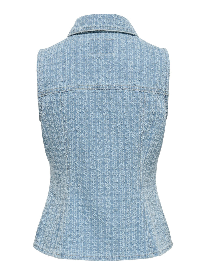 Only ONLTYLAR S/L DNM BOUCLE WAISTCOAT lichtblauw – dames