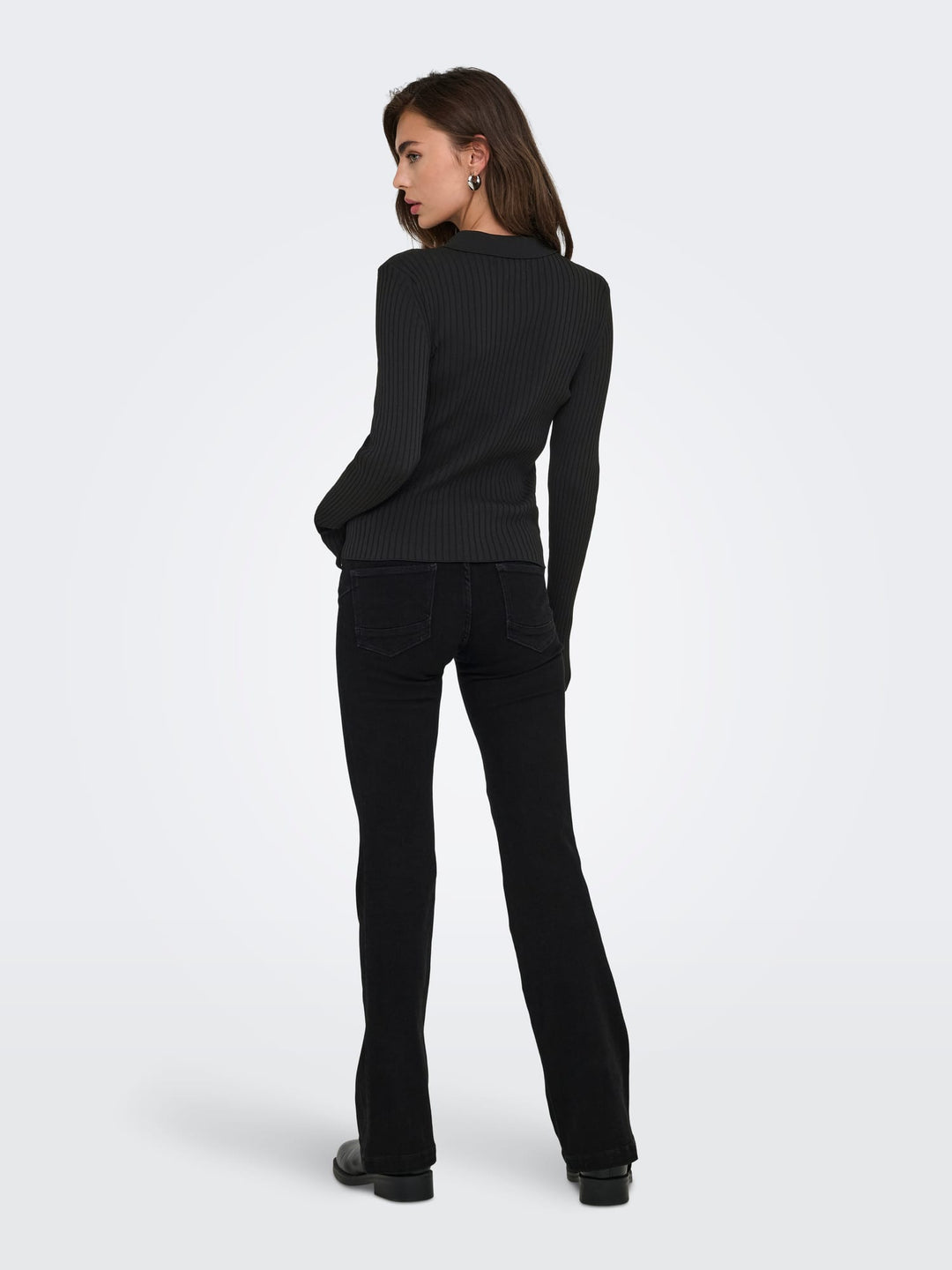 Only 15355354 Elisa polo l/m dames - zwart